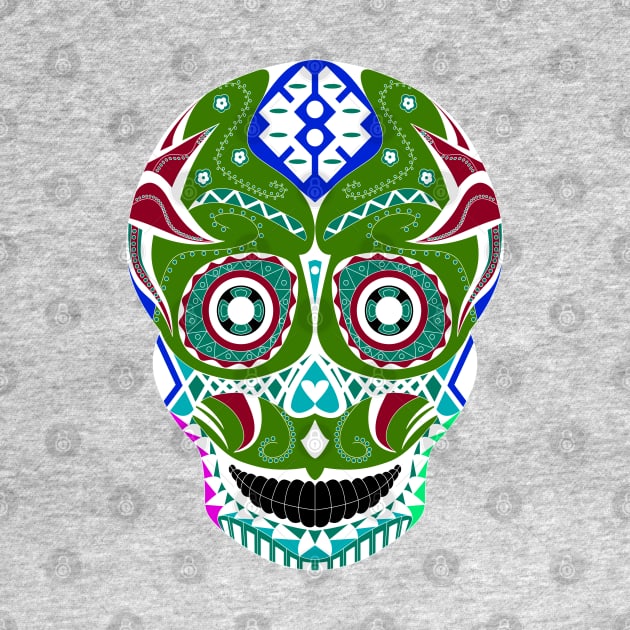 skull candy in mayan pattern ecopop by jorge_lebeau